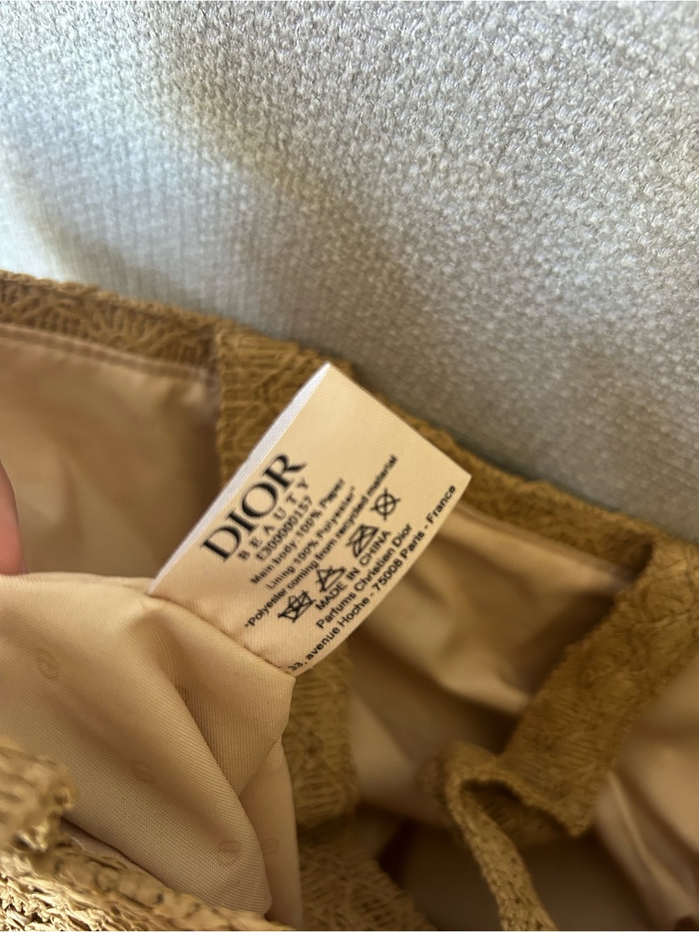 Dior Natural Raffia Tote with Matching Raffia Pouch - Picture 6 of 8